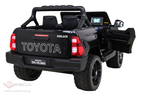 Toyota Hilux na akumulator dla dzieci Czarny Pickup + Napęd 4x4 + Pilot