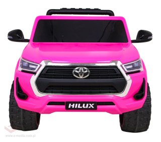 Toyota Hilux na akumulator dla dzieci, Różowy Pickup + Napęd 4x4 + Pilot