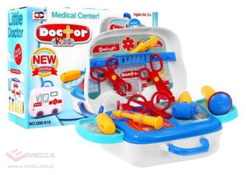 Zestaw lekarski + Walizka ambulans dla dzieci 3+ Przenośna zabawka + Akcesoria Sprzęty doktora