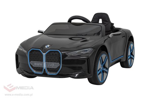 Autko BMW i4 na akumulator dla dzieci Czarny + Wolny Start + EVA + Ekoskóra + Audio LED + Pilot