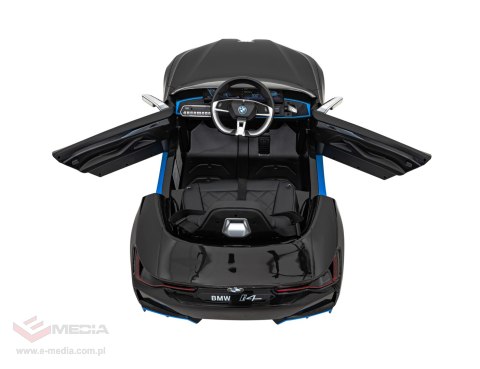Autko BMW i4 na akumulator dla dzieci Czarny + Wolny Start + EVA + Ekoskóra + Audio LED + Pilot