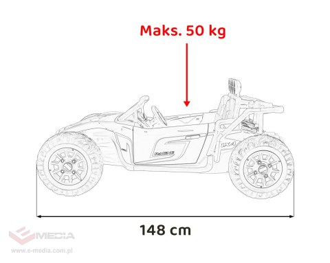 Auto Buggy Racing 5 na akumulator dla dzieci Czarny + Silniki 2x200W + Pilot + Audio LED + Wolny Start