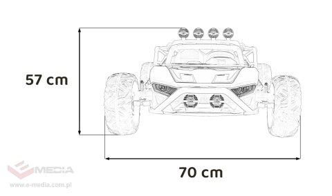 Auto Buggy Racing 5 na akumulator dla dzieci Czerwony + Silniki 2x200W + Pilot + Audio LED + Wolny Start