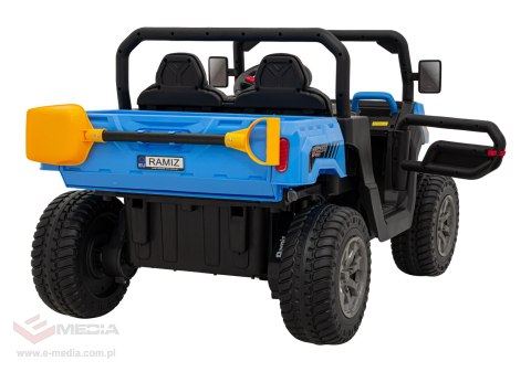 Auto Pick-Up Speed 900 dla dzieci Niebieski + Napęd 4x4 + Ruchomy kiper + Bagażnik + Pilot + Łopatka + Audio LED