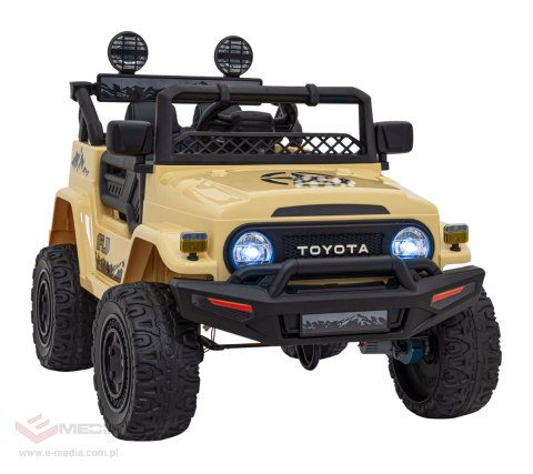 Toyota FJ Cruiser dla dzieci Beżowy + Pilot + Napęd 4x4 + Audio LED + EVA + Wolny Start