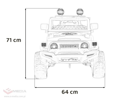 Toyota FJ Cruiser dla dzieci Beżowy + Pilot + Napęd 4x4 + Audio LED + EVA + Wolny Start