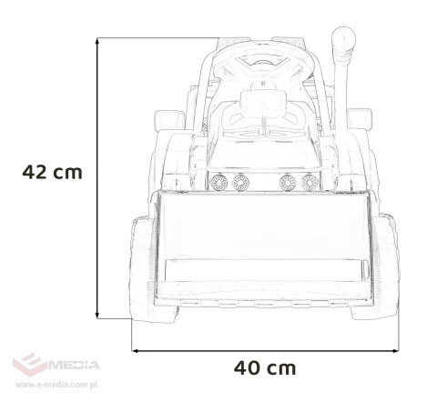 Traktor Spychacz G320 dla najmłodszych dzieci Niebieski + Ruchoma łyżka + Melodie + Klakson + Światła LED