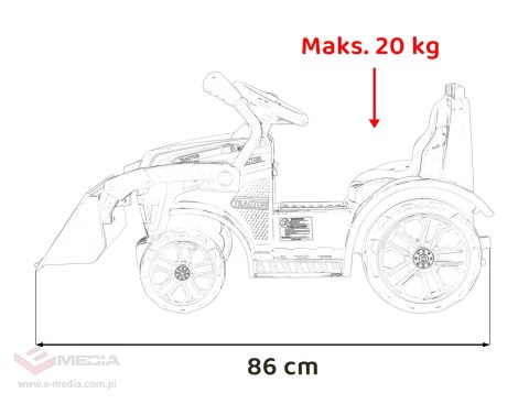 Traktor Spychacz G320 dla najmłodszych dzieci Żółty + Ruchoma łyżka + Melodie + Klakson + Światła LED