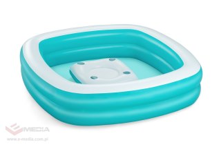 Dmuchany Basen dla rodziny 218x218x48 BESTWAY + Pływający Stolik Wyspa na napoje