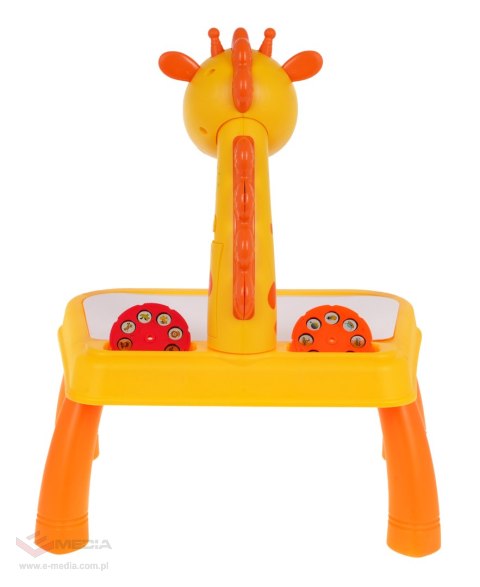 Interaktywny Projektor do Rysowania Żyrafa dla dzieci 3+ Stoli + Lampka nocna + 24 Obrazki + 12 Pisaków + Dźwięki Światła