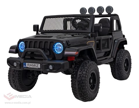 Auto terenowe OFF-ROAD 3.0 dla dzieci Czarny + Pilot + Wolny Start + Pasy + Audio LED