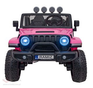 Auto terenowe OFF-ROAD 3.0 dla dzieci Różowy + Pilot + Wolny Start + Pasy + Audio LED
