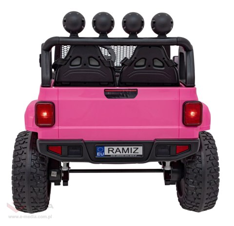 Auto terenowe OFF-ROAD 3.0 dla dzieci Różowy + Pilot + Wolny Start + Pasy + Audio LED