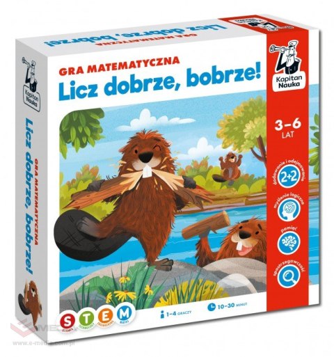 Gra edukacyjna "Licz dobrze bobrze!" dla dzieci 3-6 lat Matematyczno-logiczna rozrywka + Nauka liczenia