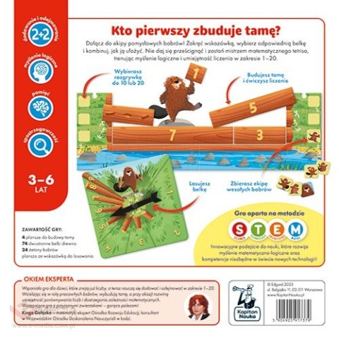 Gra edukacyjna "Licz dobrze bobrze!" dla dzieci 3-6 lat Matematyczno-logiczna rozrywka + Nauka liczenia