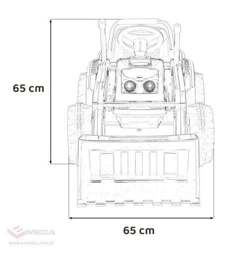 Koparka Traktor na akumulator dla dzieci Czerwony + Ruchome Ramię Łyżka + Pilot + Wolny Start + Radio FM + LED