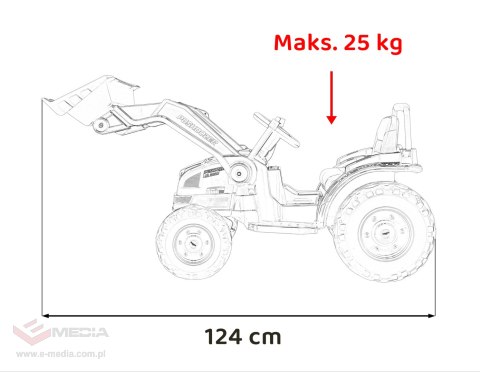 Koparka Traktor na akumulator dla dzieci Czerwony + Ruchome Ramię Łyżka + Pilot + Wolny Start + Radio FM + LED