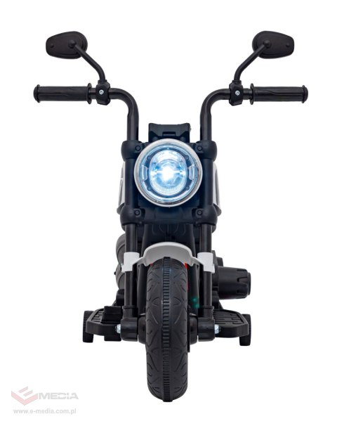 Motorek Chopper FASTER na akumulator dla dzieci Biały + Radio FM + Panel audio + LED
