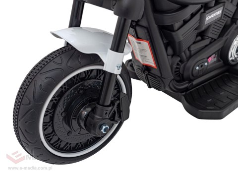 Motorek Chopper FASTER na akumulator dla dzieci Biały + Radio FM + Panel audio + LED