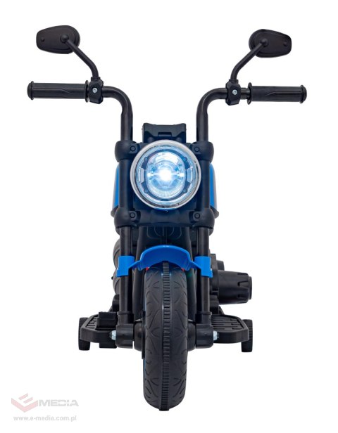 Motorek Chopper FASTER na akumulator dla dzieci Niebieski + Radio FM + Panel audio + LED