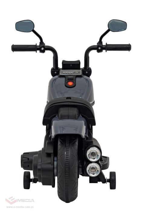 Motorek Chopper FASTER na akumulator dla dzieci Szary + Radio FM + Panel audio + LED