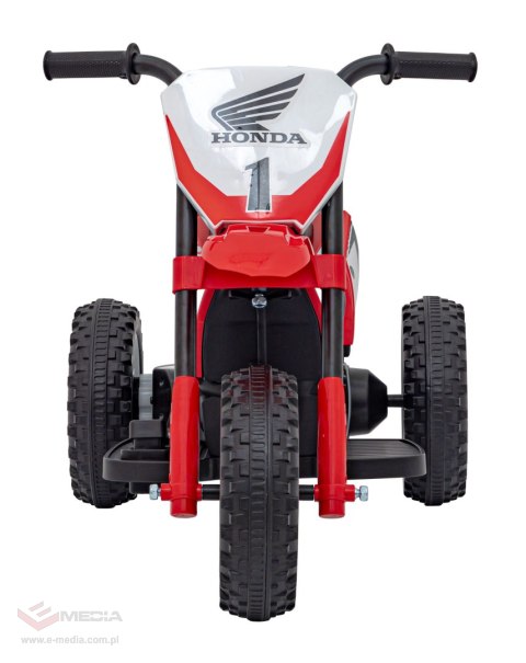 Motorek Cross Honda CRF 450R na akumulator dla dzieci Czerwony + 3 Koła + Gumowy Bieżnik + Klakson