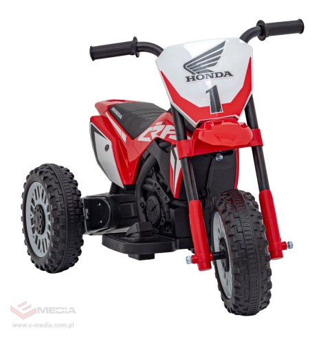 Motorek Cross Honda CRF 450R na akumulator dla dzieci Czerwony + 3 Koła + Gumowy Bieżnik + Klakson