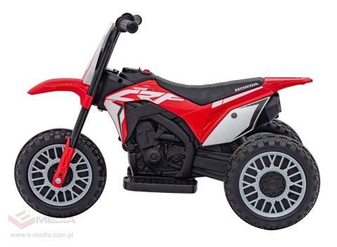 Motorek Cross Honda CRF 450R na akumulator dla dzieci Czerwony + 3 Koła + Gumowy Bieżnik + Klakson