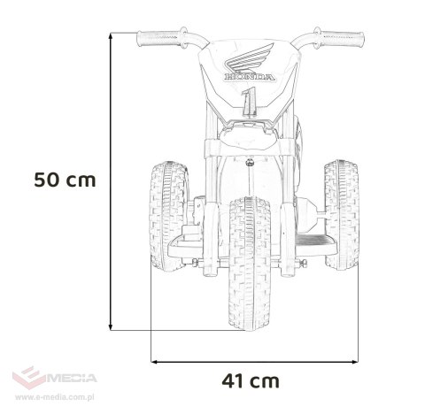 Motorek Cross Honda CRF 450R na akumulator dla dzieci Czerwony + 3 Koła + Gumowy Bieżnik + Klakson