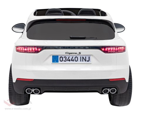 Porsche Cayenne S na akumulator dla dzieci Lakier Biały SUV + Pilot