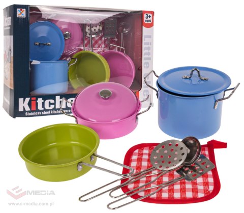 Metalowe Kolorowe Garnki + Akcesoria