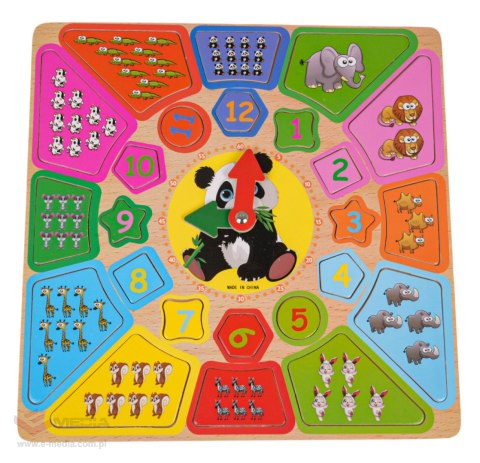 Plansza Edukacyjna Zegar + Nauka Liczenia Panda