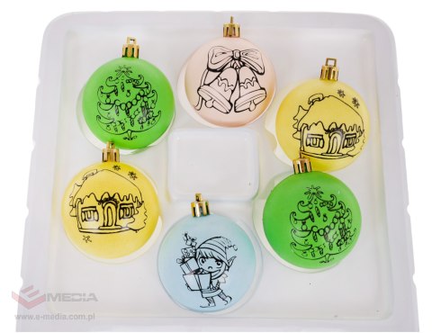 Zestaw Bombek Choinkowych z Farbkami
