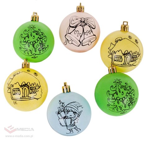 Zestaw Bombek Choinkowych z Farbkami