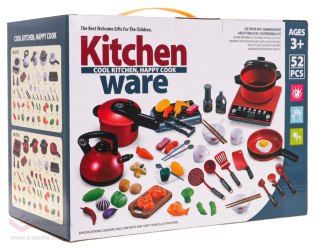 Zestaw Garnków z Kuchenką Czerwone + Akcesoria