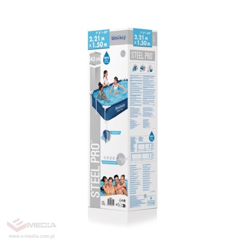 Basen Stelażowy SplashJr Steel Pro 221x150x43 BESTWAY + Zestaw naprawczy