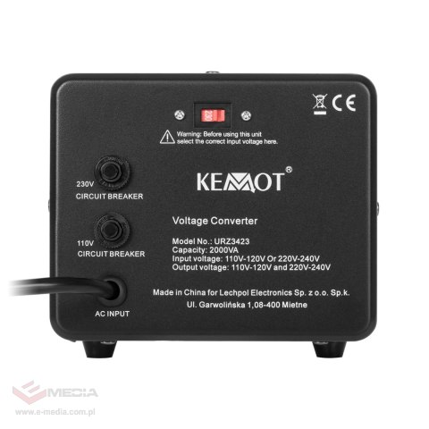 Konwerter napięcia KEMOT 1600 W / 2000 VA