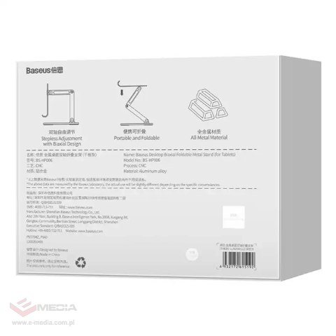 Podstawka stojak uchwyt Baseus Biaxial na tablet (szara)