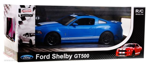 Ford Shelby Mustang GT500 niebieski RASTAR model 1:14 Zdalnie sterowane auto + pilot