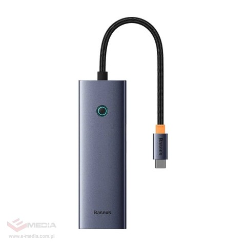 Hub 4w1 Baseus UltraJoy USB-C do 3x USB 3.0 + RJ45 (szary)