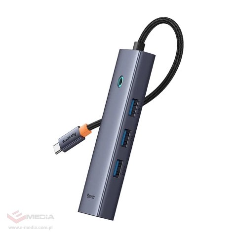 Hub 4w1 Baseus UltraJoy USB-C do 3x USB 3.0 + RJ45 (szary)