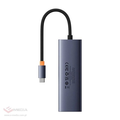 Hub 4w1 Baseus UltraJoy USB-C do 3x USB 3.0 + RJ45 (szary)