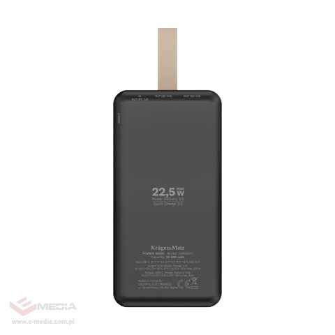 PowerBank Kruger&Matz 30000 mAh Li-ion z funkcją QC oraz PD