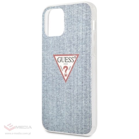 Etui Guess Jeans Collection na iPhone 12 mini - niebieskie