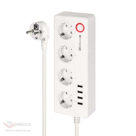 Listwa sieciowa Kruger&Matz 4 gniazda typu niemieckiego i 4xUSB 2100 mA Connect P6 Tuya