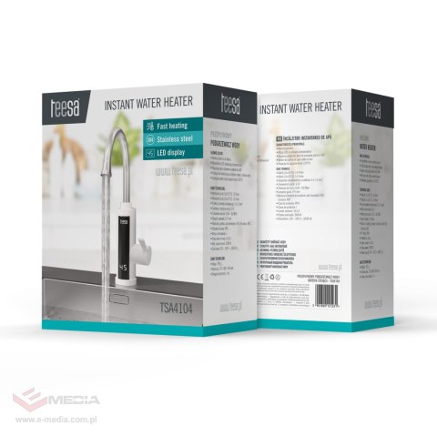 Przepływowy podgrzewacz wody - bateria kuchenna biała