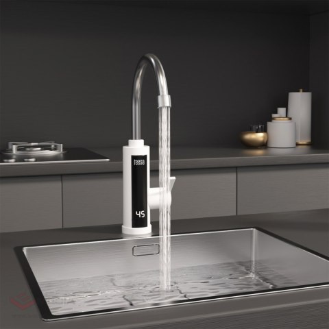 Przepływowy podgrzewacz wody - bateria kuchenna biała