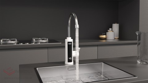 Przepływowy podgrzewacz wody - bateria kuchenna biała