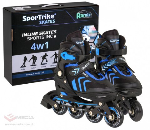 Zestaw 4w1 Rolki Wrotki Łyżwy dla dzieci Rozmiar 29-33 Niebieski