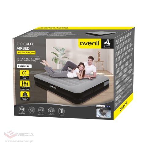 Duży dmuchany materac jednoosobowy z pompką elektryczną AVENLI 191x99x36